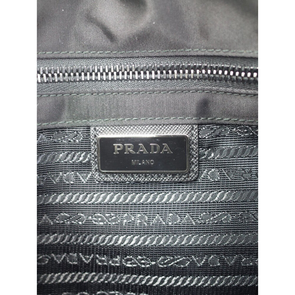 Prada Tessuto Black front flap Bag buckle Saffiano Messenger - Picture 5 of 9